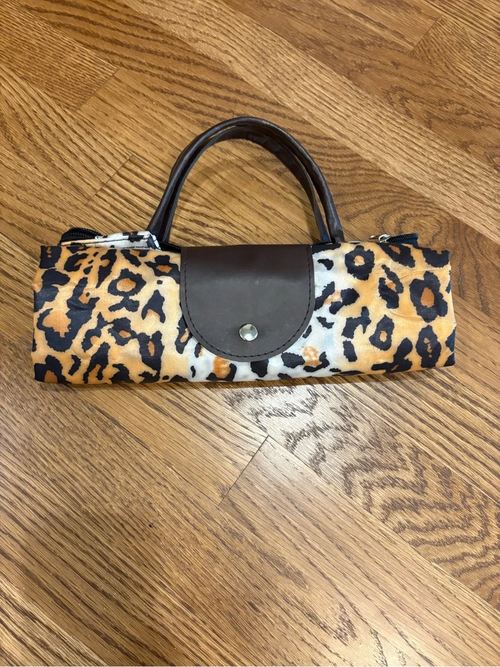 Leopard Print Tote Bag - Brown/Black/White